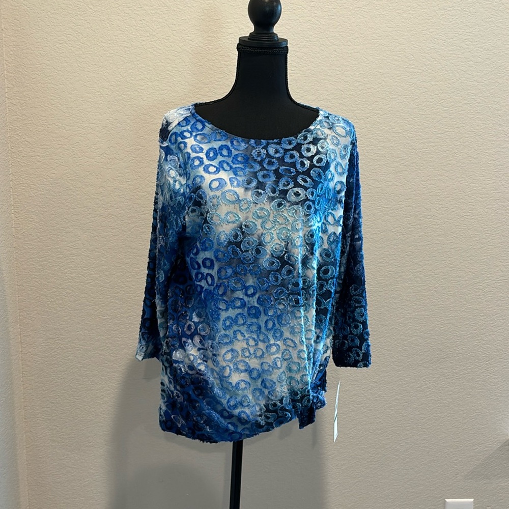 Ruby Rd 3/4 Sleeved Blue Blouse.
